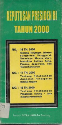 Image of Keputusan Presiden RI Tahun 2000